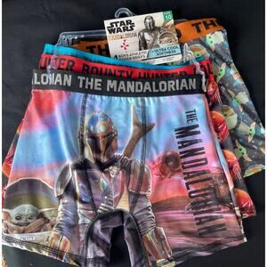 Star Wars Mandalorian Boy’s Boxer Briefs Size 10 Athletic Moisture Wicking 4pk